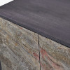 Verde Black Mango Wood and Stone Veneer 4 Door Sideboard