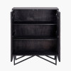 Verde Black Mango Wood and Stone Veneer 2 Door Bar Cabinet