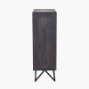 Verde Black Mango Wood and Stone Veneer 2 Door Bar Cabinet