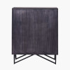 Verde Black Mango Wood and Stone Veneer 2 Door Bar Cabinet