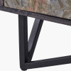 Verde Black Mango Wood and Stone Veneer 2 Door Bar Cabinet