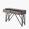 Verde Black Mango Wood and Stone Veneer 2 Drawer Console Table