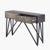 Verde Black Mango Wood and Stone Veneer 2 Drawer Console Table