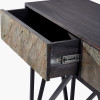 Verde Black Mango Wood and Stone Veneer 2 Drawer Console Table