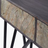 Verde Black Mango Wood and Stone Veneer 2 Drawer Console Table