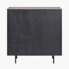 Hailee Black and Natural Chevron Oak and Pine Wood 2 Door Bar Cabinet