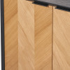 Hailee Black and Natural Chevron Oak and Pine Wood 2 Door Bar Cabinet