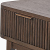 Raie Dark Brown Ribbed Oak and Pine Wood 2 Drawer Console Table