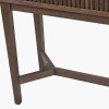 Raie Dark Brown Ribbed Oak and Pine Wood 2 Drawer Console Table