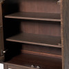 Raie Dark Brown Ribbed Oak and Pine Wood 2 Door Bar Cabinet