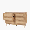 Henrik Natural Rattan 6 Drawer Unit