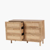 Henrik Natural Rattan 6 Drawer Unit