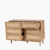 Henrik Natural Rattan 6 Drawer Unit