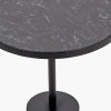 Enzo Black Marble and Black Metal Cylinder Base Side Table