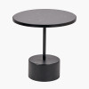 Enzo Black Marble and Black Metal Cylinder Base Coffee Table