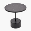 Enzo Black Marble and Black Metal Cylinder Base Coffee Table