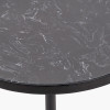 Enzo Black Marble and Black Metal Cylinder Base Coffee Table