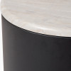 Remy White Marble Effect and Black Metal Storage Side Table