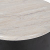 Remy White Marble Effect and Black Metal Storage Side Table