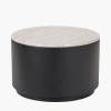 Remy White Marble Effect and Black Metal Storage Coffee Table