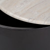 Remy White Marble Effect and Black Metal Storage Coffee Table