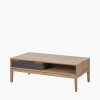 Gio Black and Natural Acacia Wood 2 Drawer Coffee Table