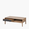 Gio Black and Natural Acacia Wood 2 Drawer Coffee Table