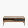 Gio Black and Natural Acacia Wood 2 Drawer Coffee Table