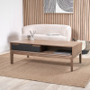 Gio Black and Natural Acacia Wood 2 Drawer Coffee Table