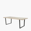 Marca Sand Wash Acacia Wood and Black Metal 8 Seater Dining Table