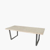 Marca Sand Wash Acacia Wood and Black Metal 8 Seater Dining Table