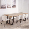 Marca Sand Wash Acacia Wood and Black Metal 8 Seater Dining Table