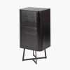 Ukiah Black Ash Veneer and Black Metal 5 Drawer Tall Boy