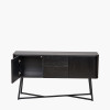 Ukiah Black Ash Veneer and Black Metal 2 Door 2 Drawer Sideboard