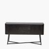 Ukiah Black Ash Veneer and Black Metal 2 Door 2 Drawer Sideboard