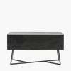 Ukiah Black Ash Veneer and Black Metal 2 Door 2 Drawer Sideboard