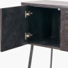 Ukiah Black Ash Veneer and Black Metal 2 Door 2 Drawer Sideboard