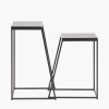 Mashiko S/2 Black Ash Veneer and Black Metal Side Tables