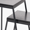 Mashiko S/2 Black Ash Veneer and Black Metal Side Tables