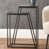 Mashiko S/2 Black Ash Veneer and Black Metal Side Tables