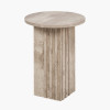 Elkton Concrete Effect Wood Veneer Groove Detail Side Table