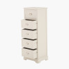 Croft Linen Pine Wood 5 Drawer Tall Unit