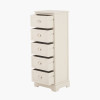 Croft Linen Pine Wood 5 Drawer Tall Unit