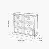 Croft Linen Pine Wood 6 Drawer Unit