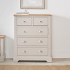 Fairford Parchment White Pine and Oak Wood 5 Drawer Unit