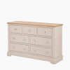 Fairford Parchment White Pine and Oak Wood 7 Drawer Unit