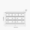 Fairford Parchment White Pine and Oak Wood 7 Drawer Unit