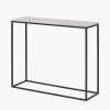 Kalani White Marble and Black Metal Rectangular Console Table