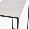 Kalani White Marble and Black Metal Rectangular Console Table