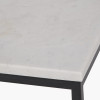 Kalani White Marble and Black Metal Tall Square Side Table